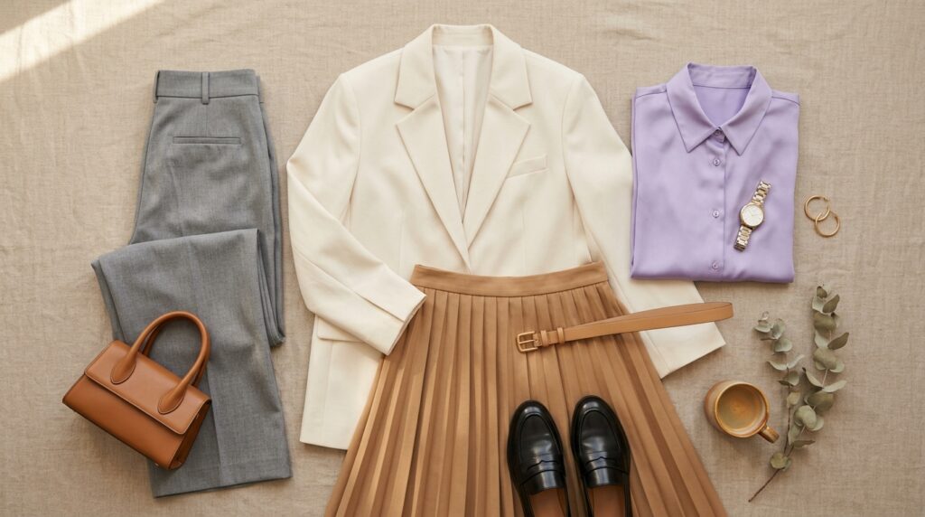 Outfit flat lay composition beig… 202605071808
