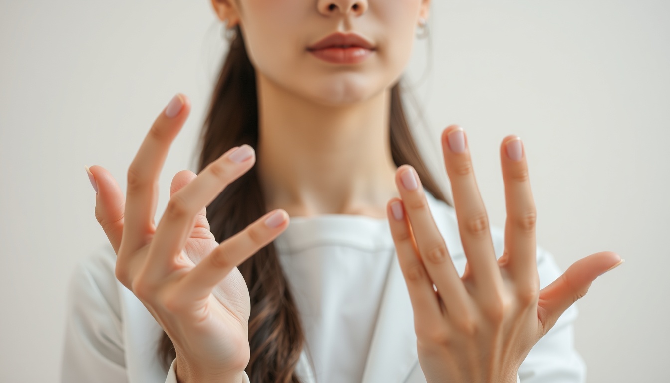 세라토판 - Korean woman upper body shot with face visible, consulting with dermatologist about skin care routine, natural hands, bright clinic background