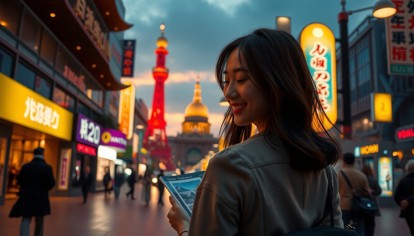 일본 여행 숙박비 줄이는 방법 게스트하우스 추천 - upper body shot of Korean woman with face visible, smiling while browsing travel accommodation website on laptop at cozy desk, natural hands, Japan guest house booking concept