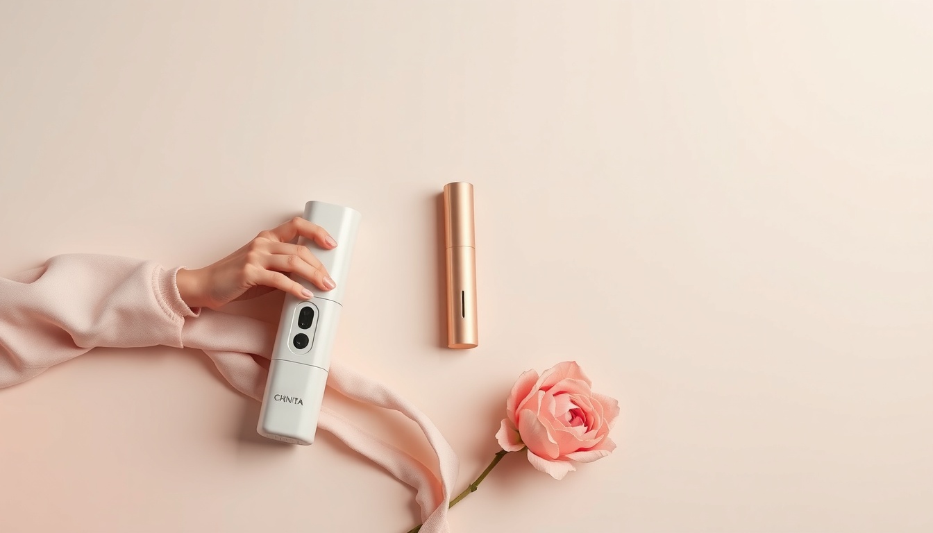 가전 추천 - Korean woman upper body shot with face visible, using cordless vacuum cleaner in bright modern living room, natural hands