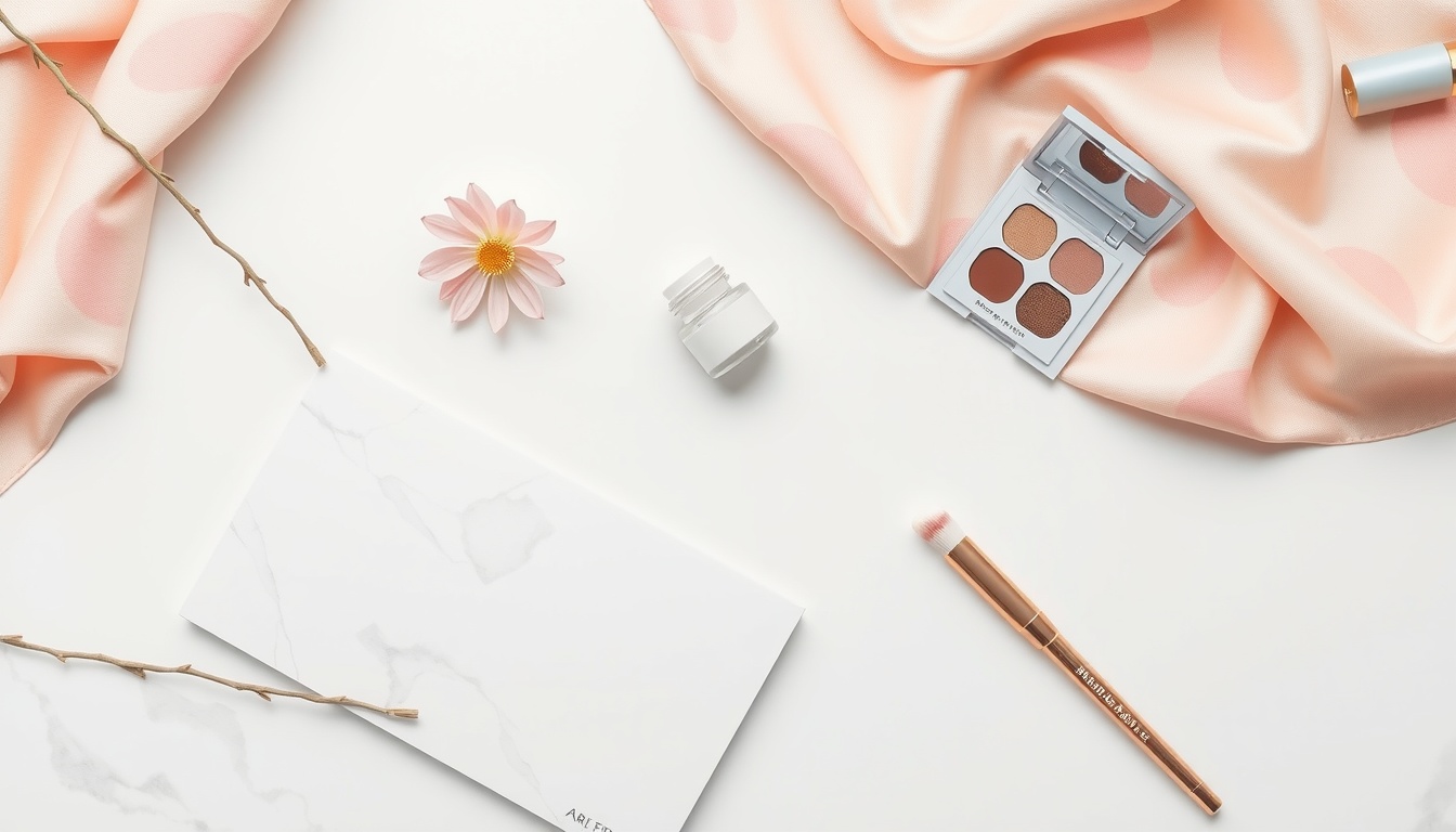 색상 조합 - flat lay of color swatches and palette samples on white desk, color combination concept for design
