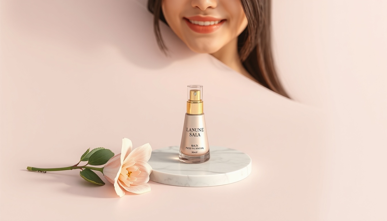 디자인 트렌드 - Korean woman upper body shot with face visible, smiling while looking at design work on desktop monitor in bright cozy studio, natural hands