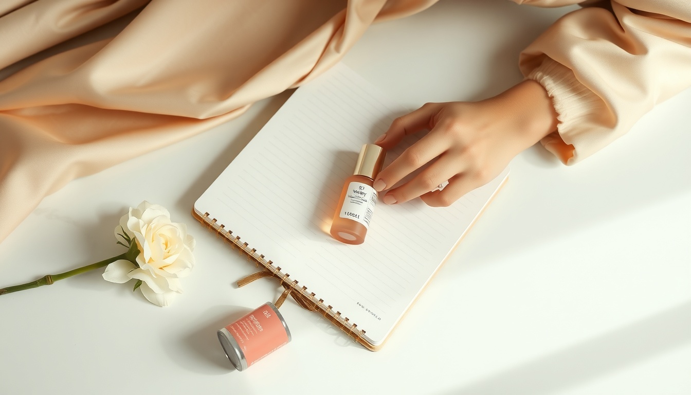 생활 꿀팁 - Korean woman upper body shot with face visible, writing in a journal notebook while drinking coffee by a bright window, self-care daily routine concept, natural hands