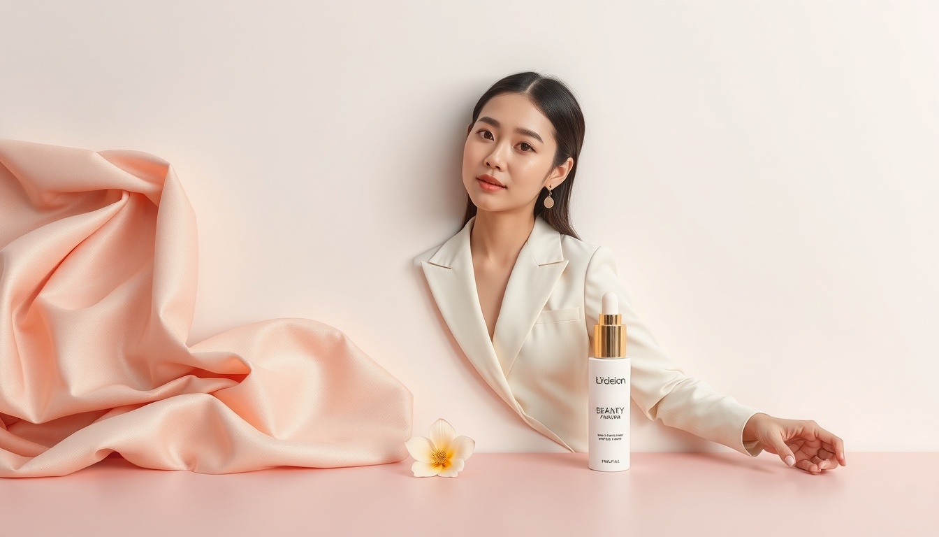 부모님 상견례 옷차림 - Korean woman full body shot with face visible, wearing elegant semi-formal outfit for family meeting, warm neutral tones, natural hands, indoor soft lighting