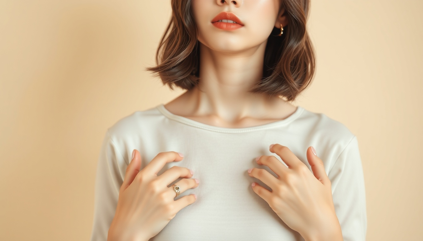 헤어 스타일 - Korean woman upper body shot with face visible, stylish layered hair style in soft beige studio background, 2026 hair style trend