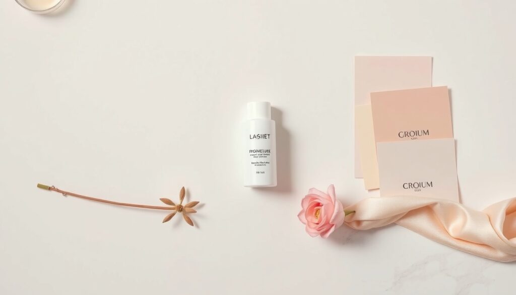 디자인 트렌드 - flat lay of design mood board with color swatches, typography samples, and tablet on white desk, 2026 design trend concept