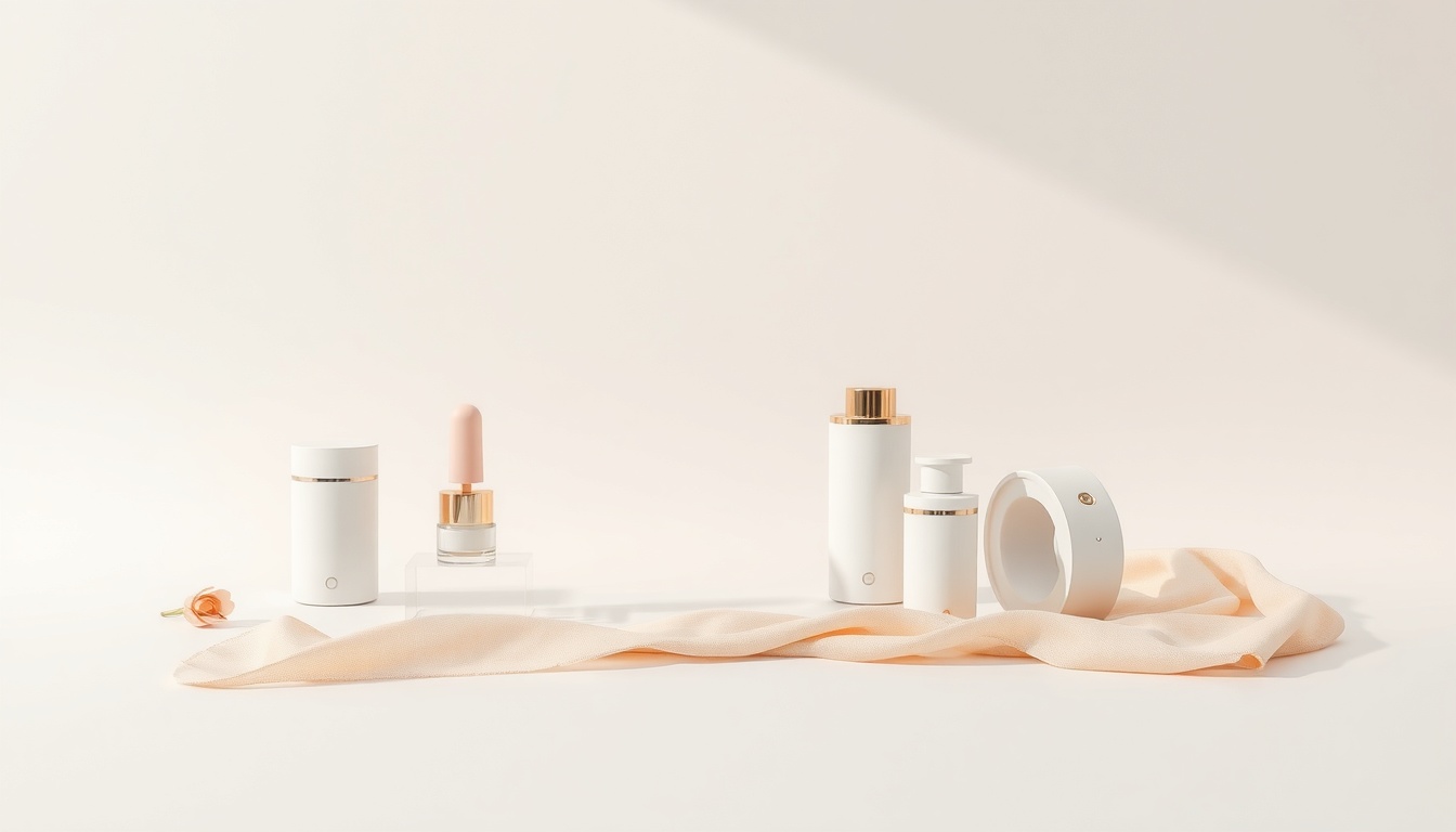 가전 추천 - flat lay of modern home appliances on white background, 2026 home appliance recommendation concept