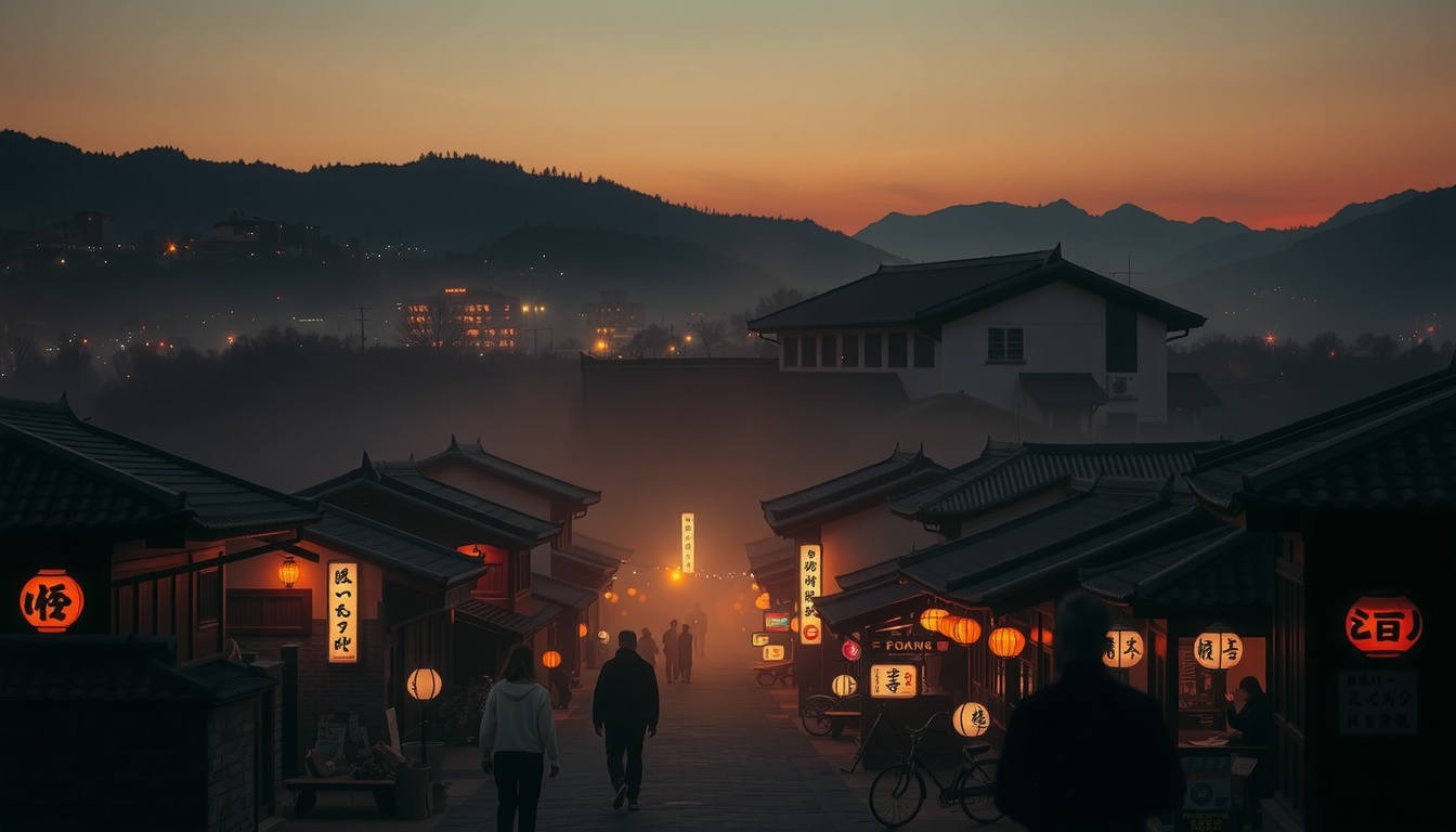 사돈의 나라 - panoramic view of Andong Hahoe Village with traditional Korean hanok buildings and river, saDon Korean heritage travel