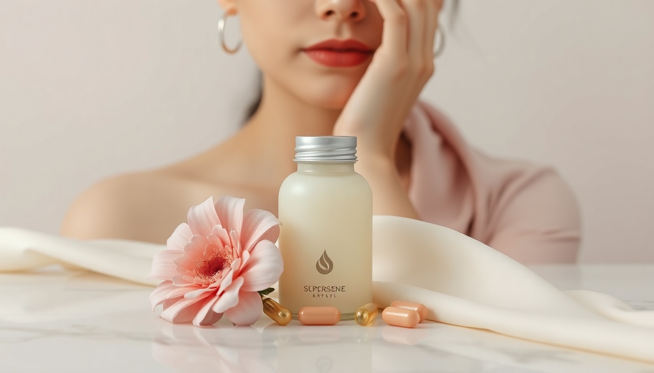 닥터린멜라바인 - Korean woman upper body shot with face visible, holding supplement capsules near bright window, natural skin glow concept, natural hands