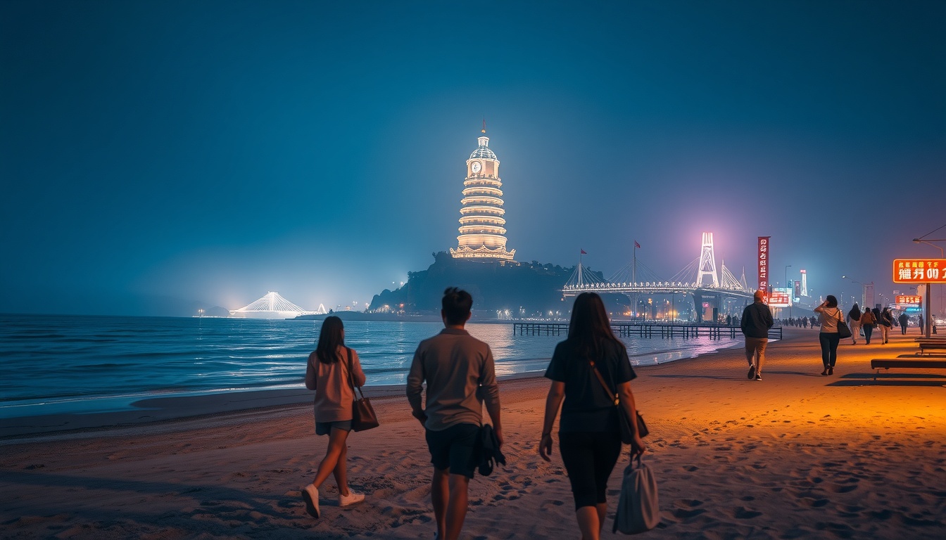 여름휴가 선호도 - summer beach vacation in Gangwon-do with clear blue water and sandy shore, Korean travel destination