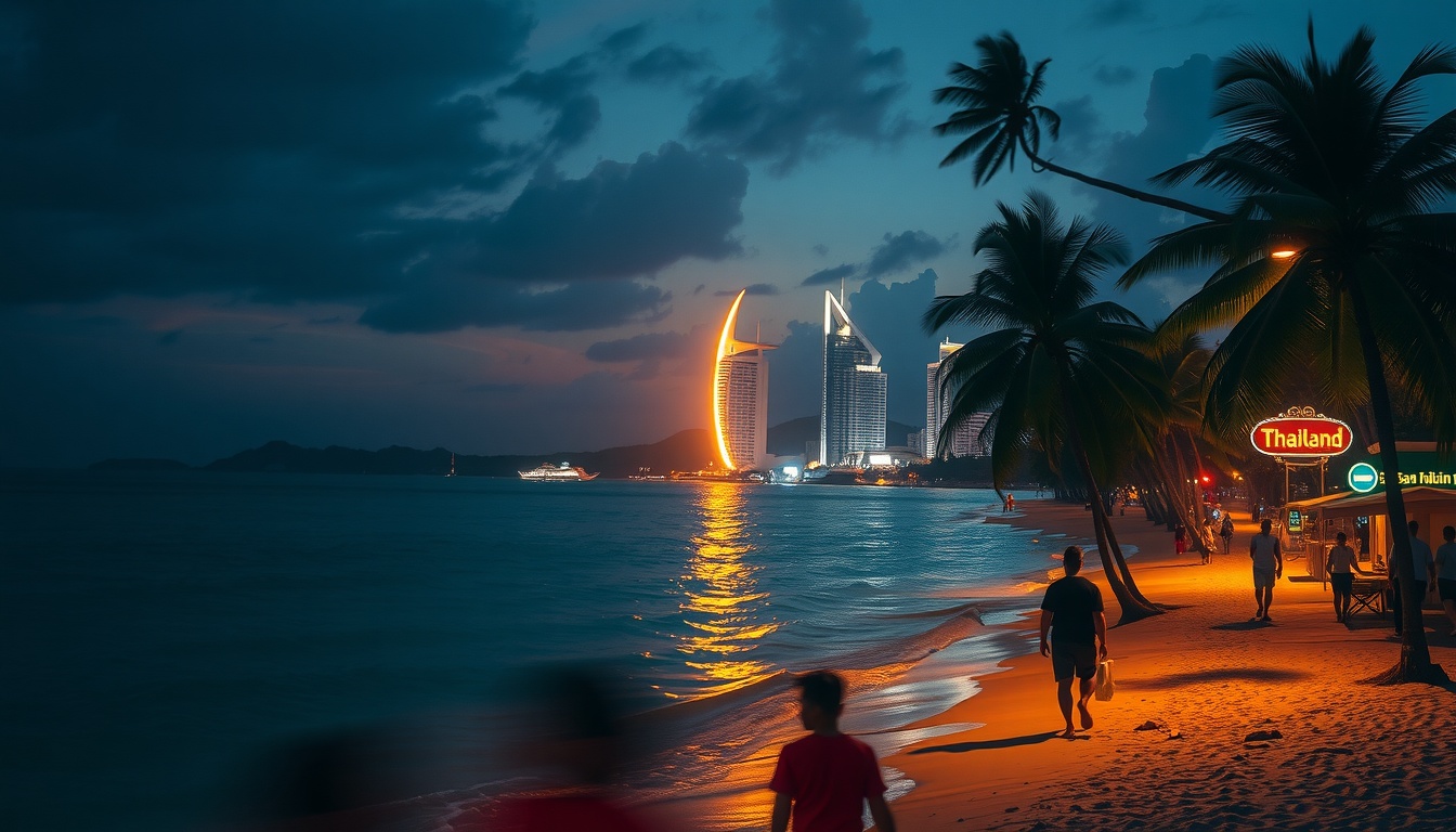 태국 여행 - beautiful tropical beach in Thailand with turquoise water and palm trees, Phuket or Koh Samui travel destination