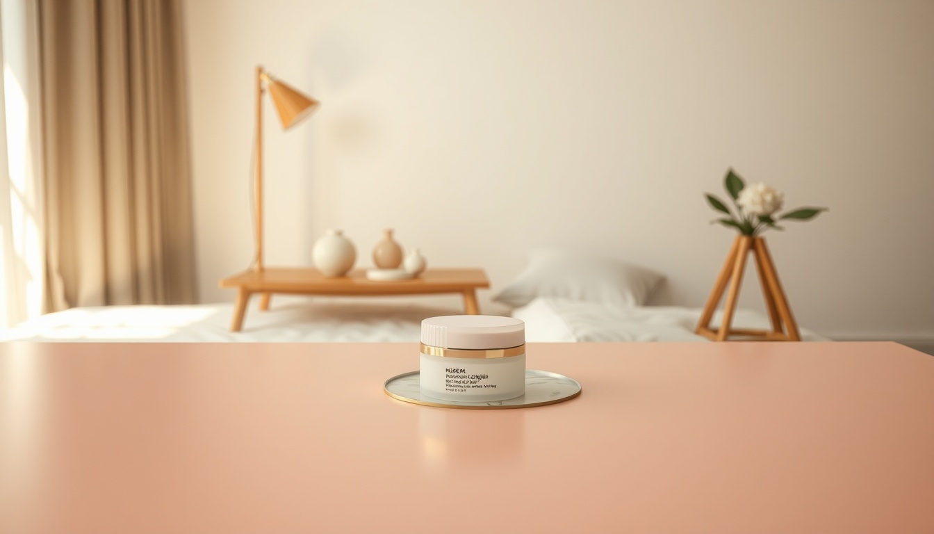 원룸 꾸미기 - cozy small studio room interior with warm lighting, low bed frame, small plant and candle on wooden shelf, modern minimal room decorating style