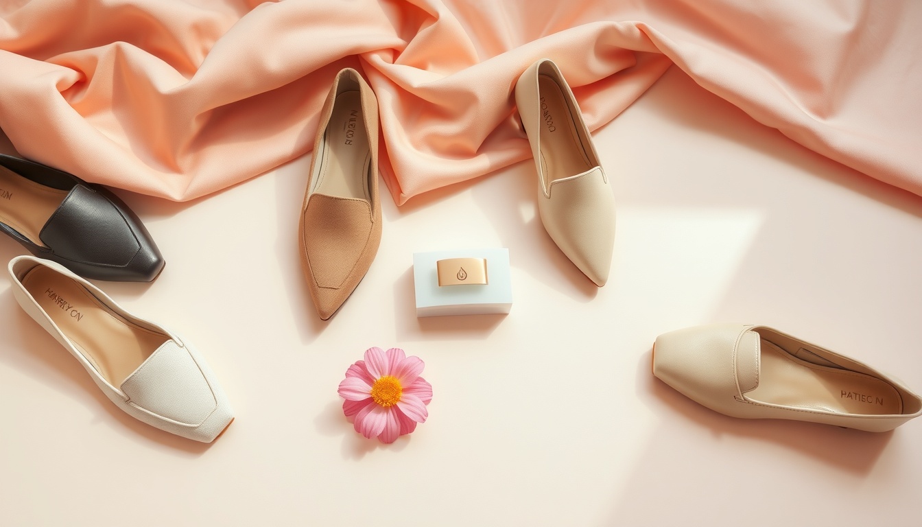 신발 추천 - flat lay of various women's shoes styles including loafers, mary jane flats and sandals, shoe recommendation 2026 trend