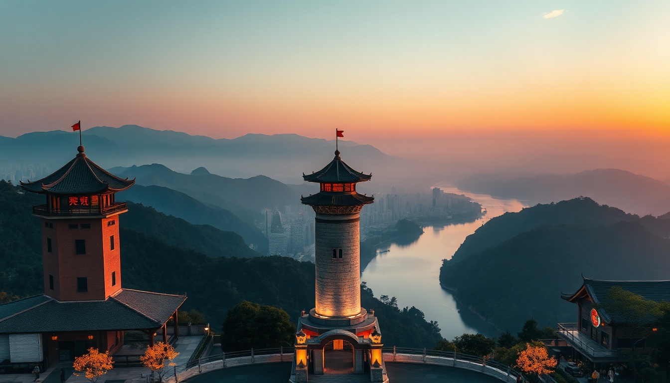 단양 여름 - aerial view of Danyang summer landscape with green mountains and Namhan River, travel destination concept