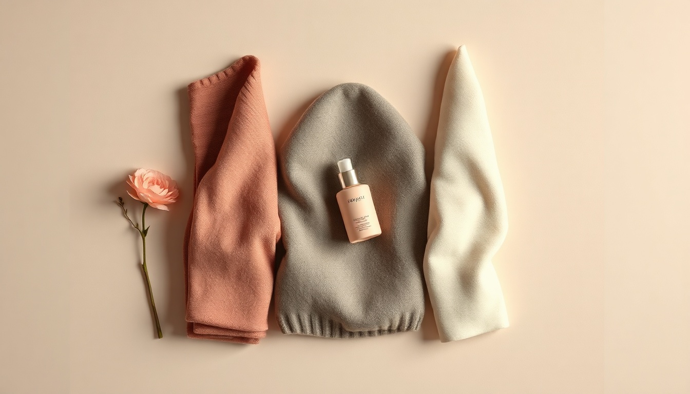 겨울 코디 - flat lay of winter fashion items including cozy knit sweater, wool coat, and scarf on white background, winter outfit styling concept