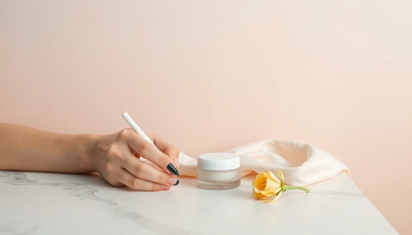 장영란 녹화 - Korean woman upper body shot with face visible, smiling warmly while writing health journal in cozy bedroom, natural hands, women's wellness concept