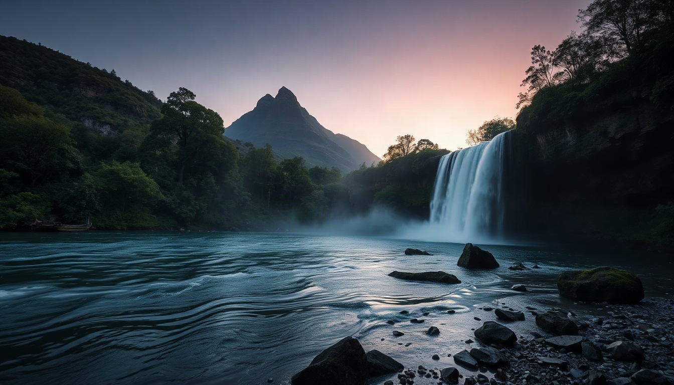 주차장서 도보 - scenic waterfall with crystal clear water in a lush valley, accessible nature hiking trail, South Korea travel spot