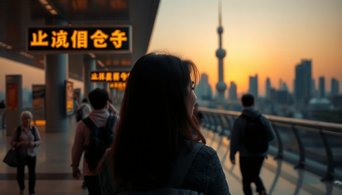 여행 대한항공 - upper body shot of Korean woman with face visible, smiling at airport departure hall, holding travel bag, natural hands