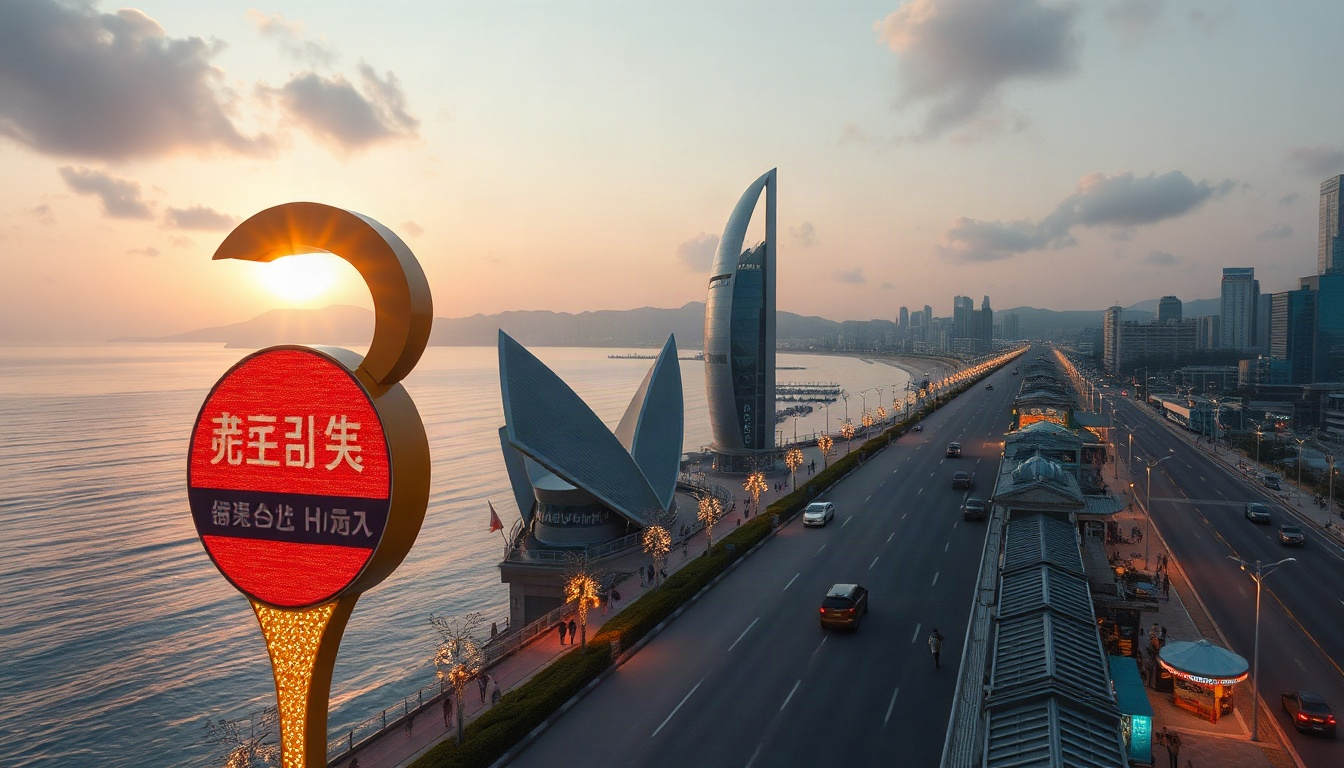 부산 여행 - aerial view of Busan Haeundae Beach with city skyline, vibrant summer travel scenery