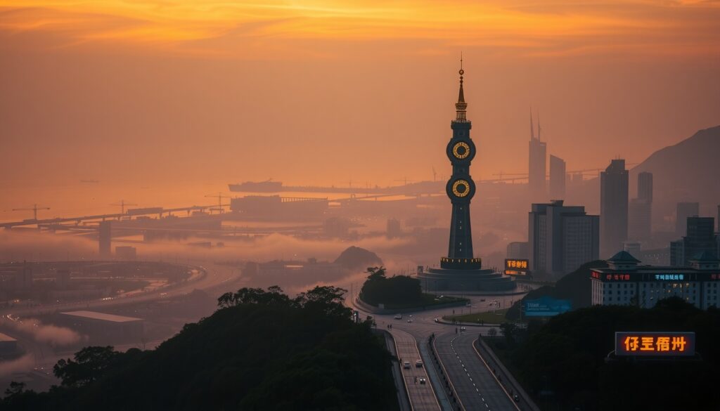 낭만이 머무는 - aerial view of Chungnam coastal landscape in summer with golden sunset light, travel destination concept