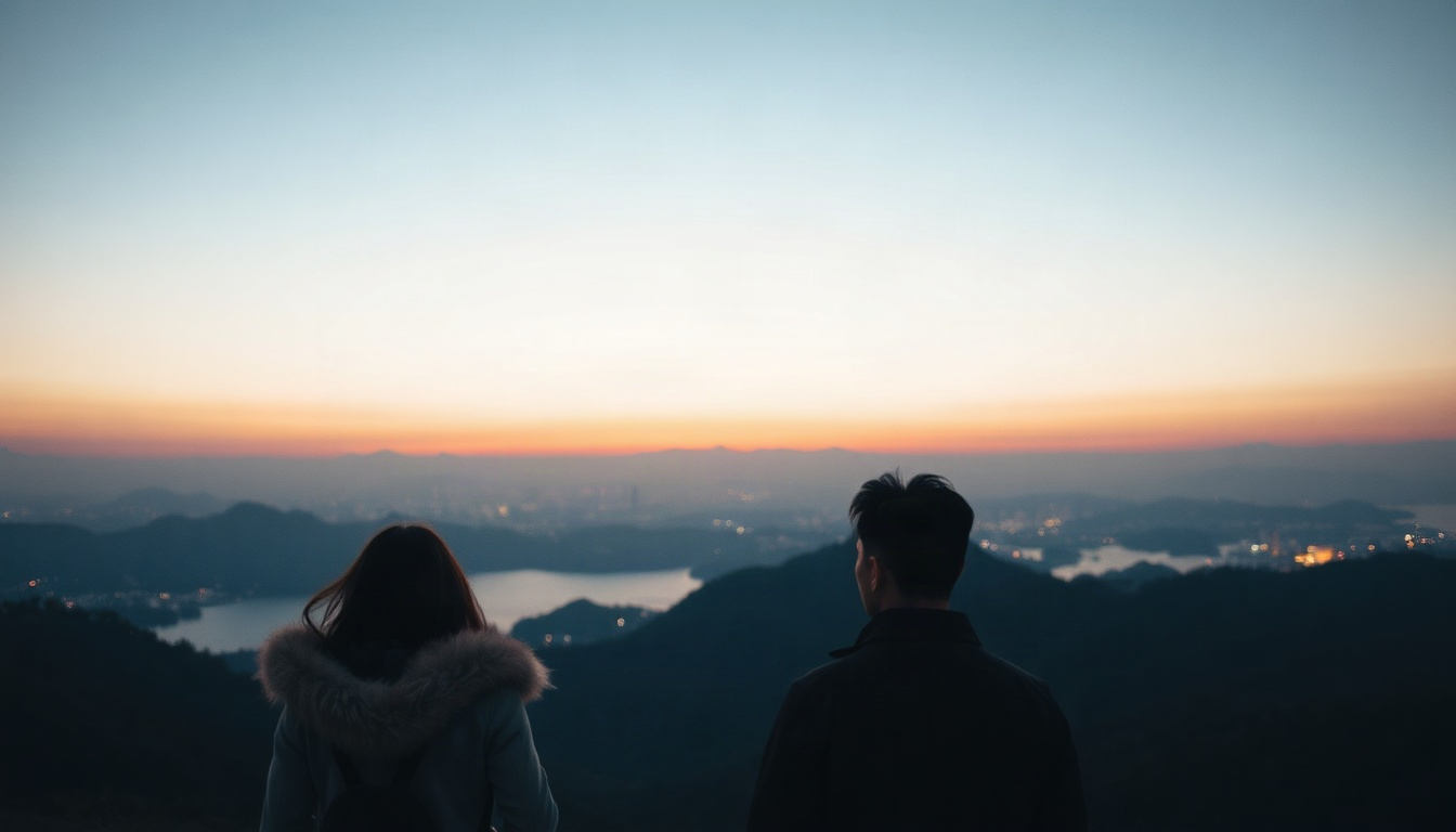 독박투어 김준호 - panoramic view of Baekdu mountain Heaven Lake Cheonji under clear autumn sky, Dokbak tour travel destination, no people